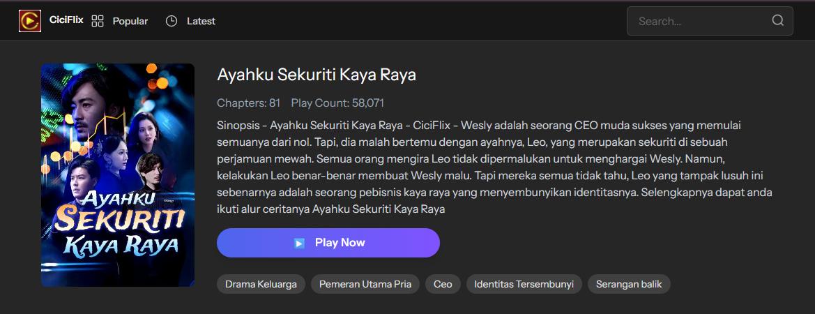 Poster drama Ayahku Sekuriti Kaya Raya: Saat CEO Muda Menemukan Rahasia Besar di Balik Seragam Ayahnya